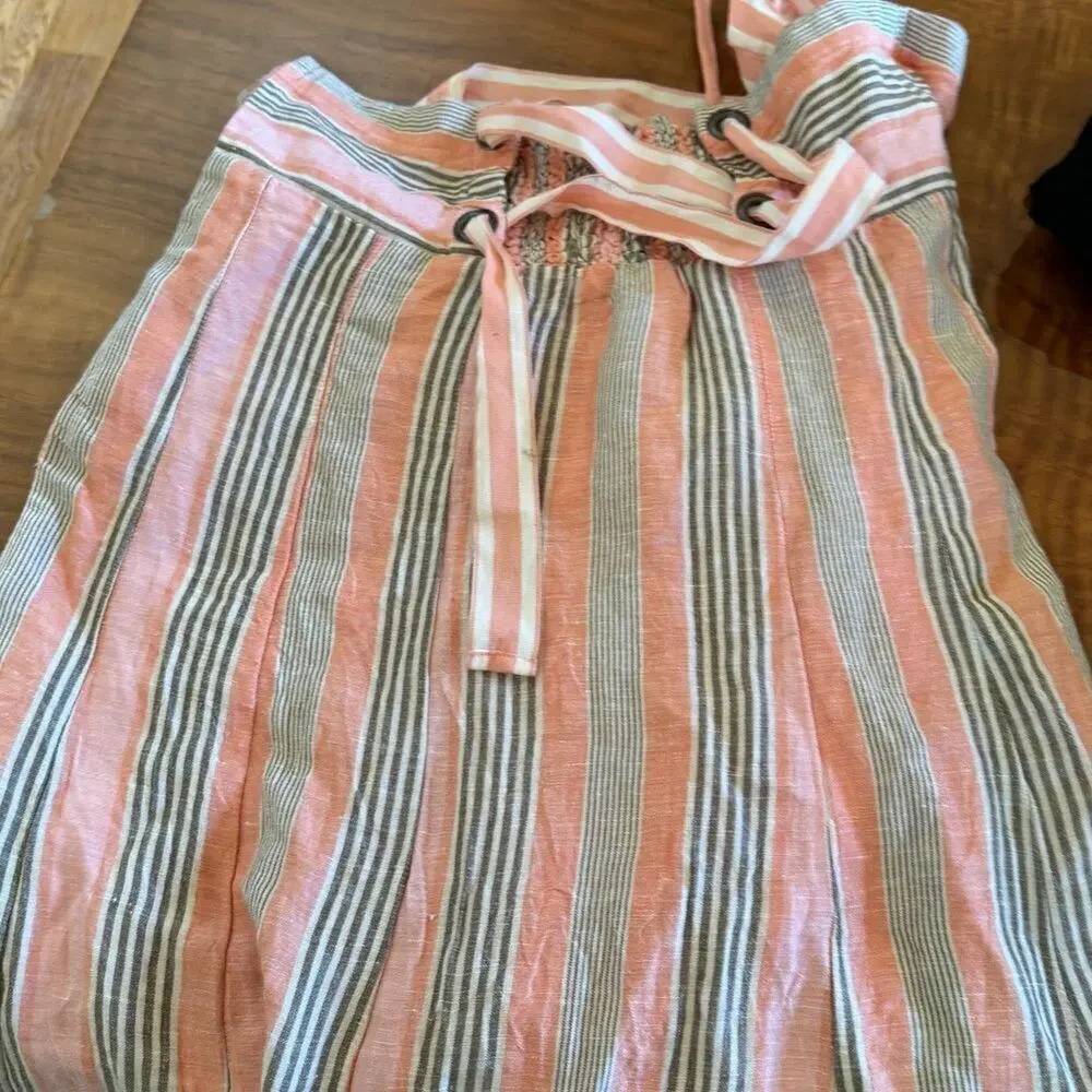 MAEVE Anthropologie Square-Neck Tie-Back Coral Dress Size 12 needs new zipper